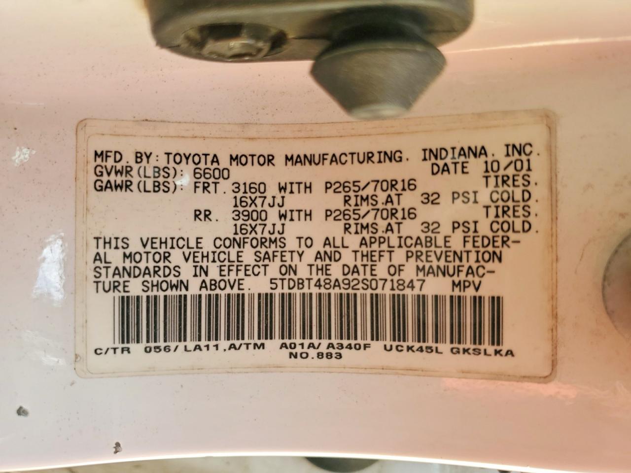 2002 TOYOTA SEQUOIA photo 37