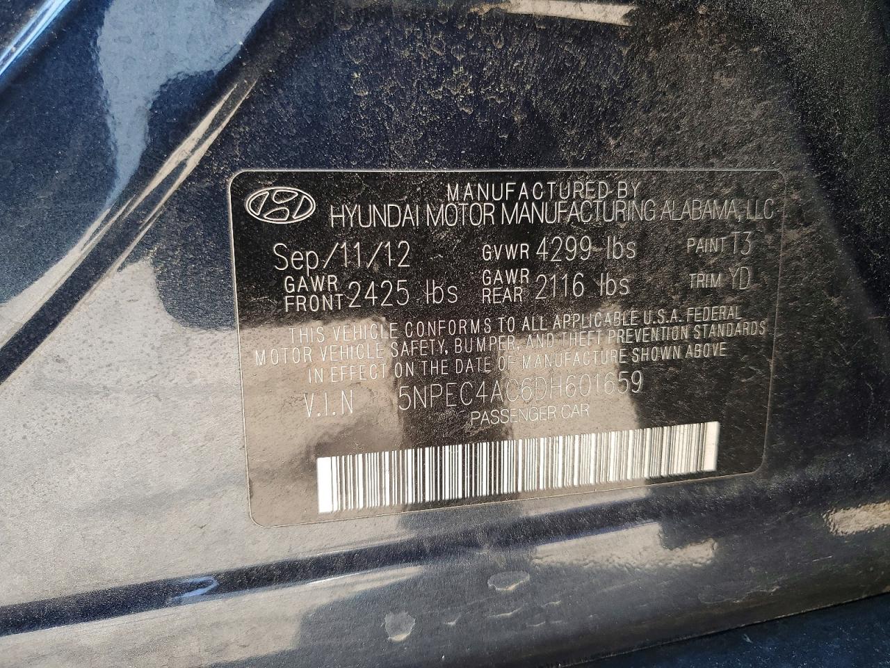 2013 HYUNDAI SONATA LIMITED photo 12