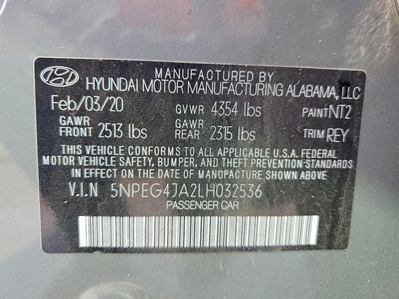 2020 HYUNDAI SONATA SE photo 12