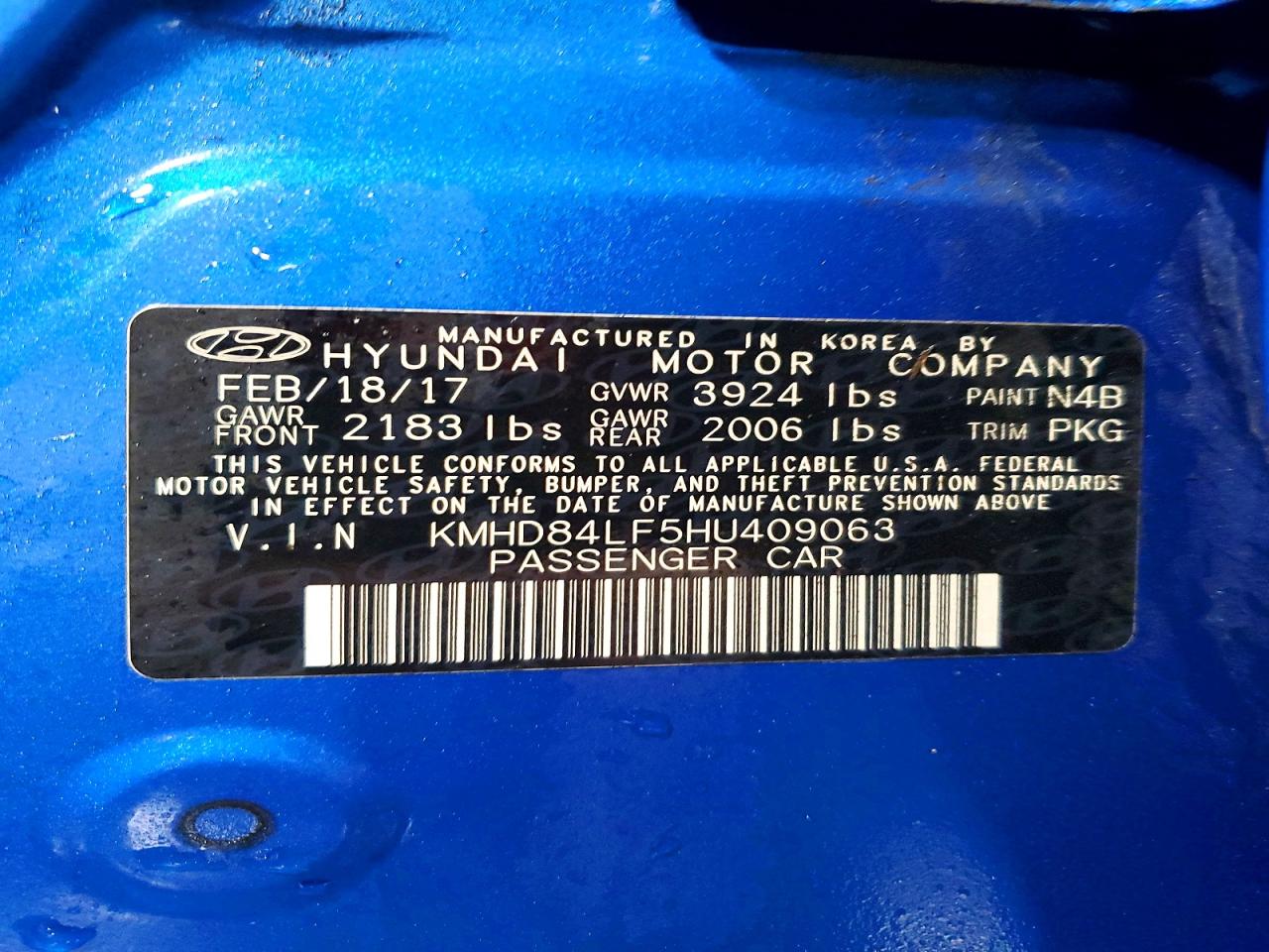 2017 HYUNDAI ELANTRA SE photo 12