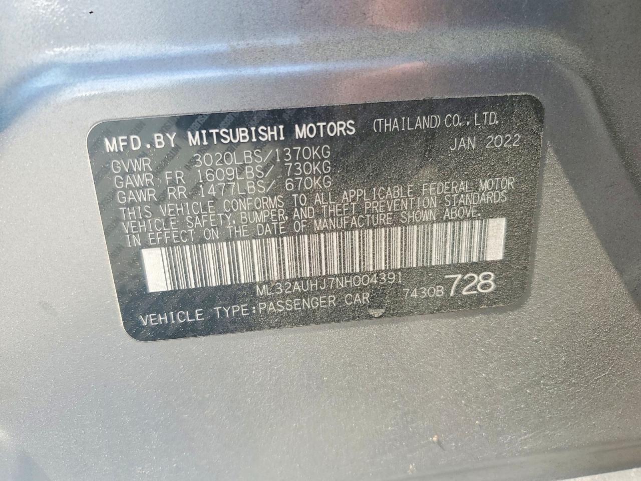 2022 MITSUBISHI MIRAGE ES photo 23