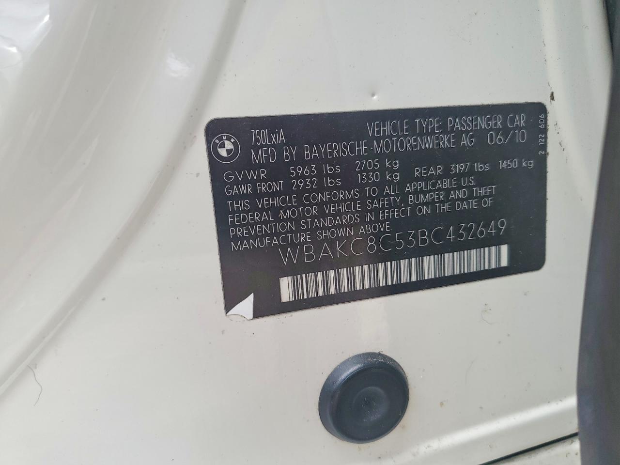 2011 BMW 750 LXI photo 12