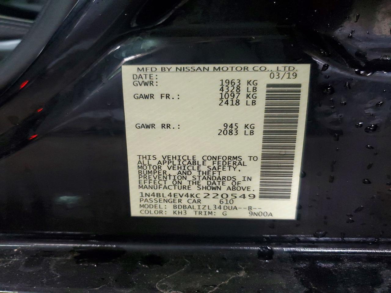 2019 NISSAN ALTIMA 2.5 SL photo 25