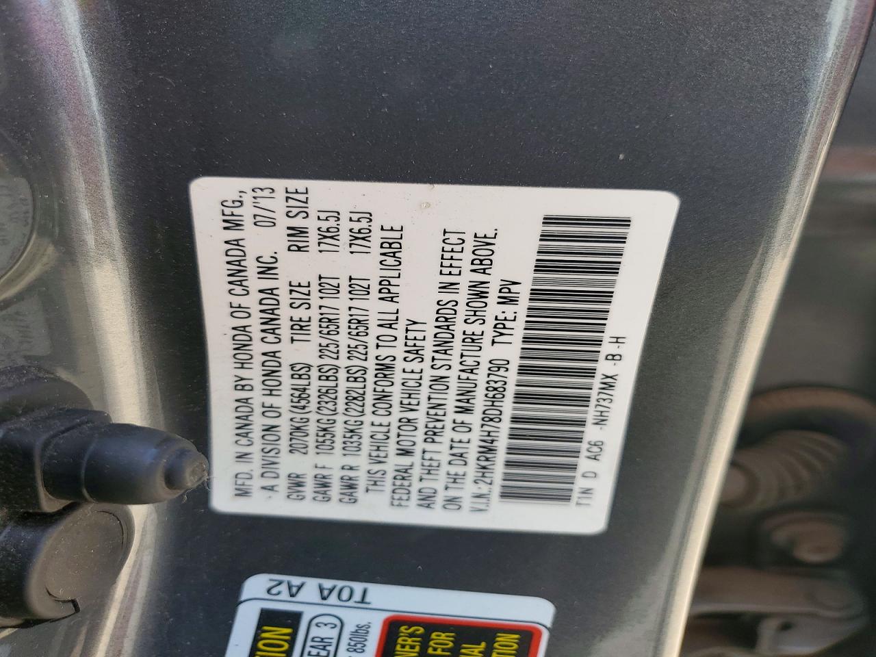 2013 HONDA CR-V EXL photo 37