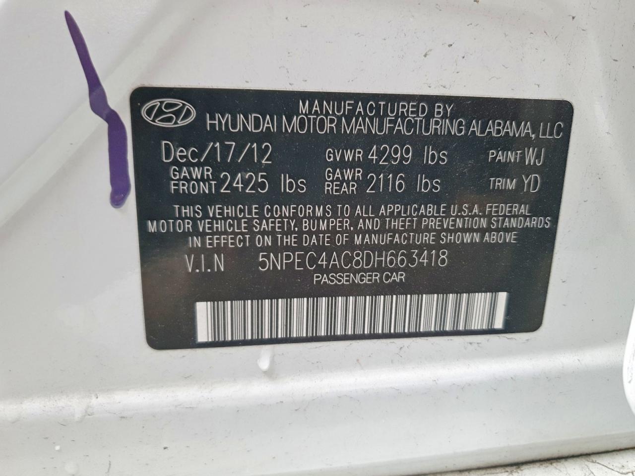 2013 HYUNDAI SONATA LIMITED photo 12