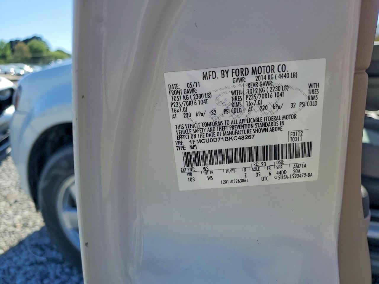 2011 FORD ESCAPE XLT photo 37