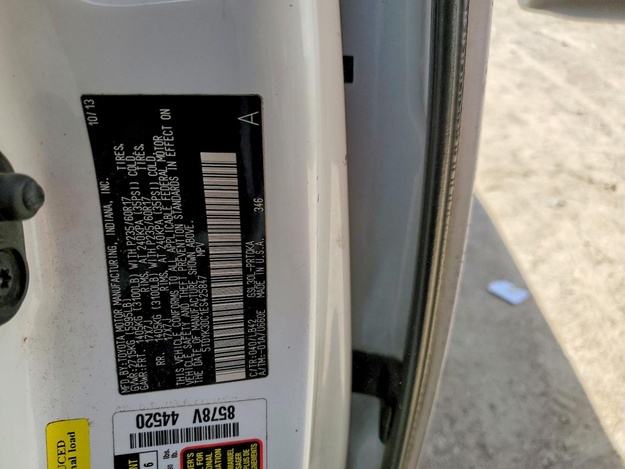 2014 TOYOTA SIENNA XLE 8-PASSENGER photo 13