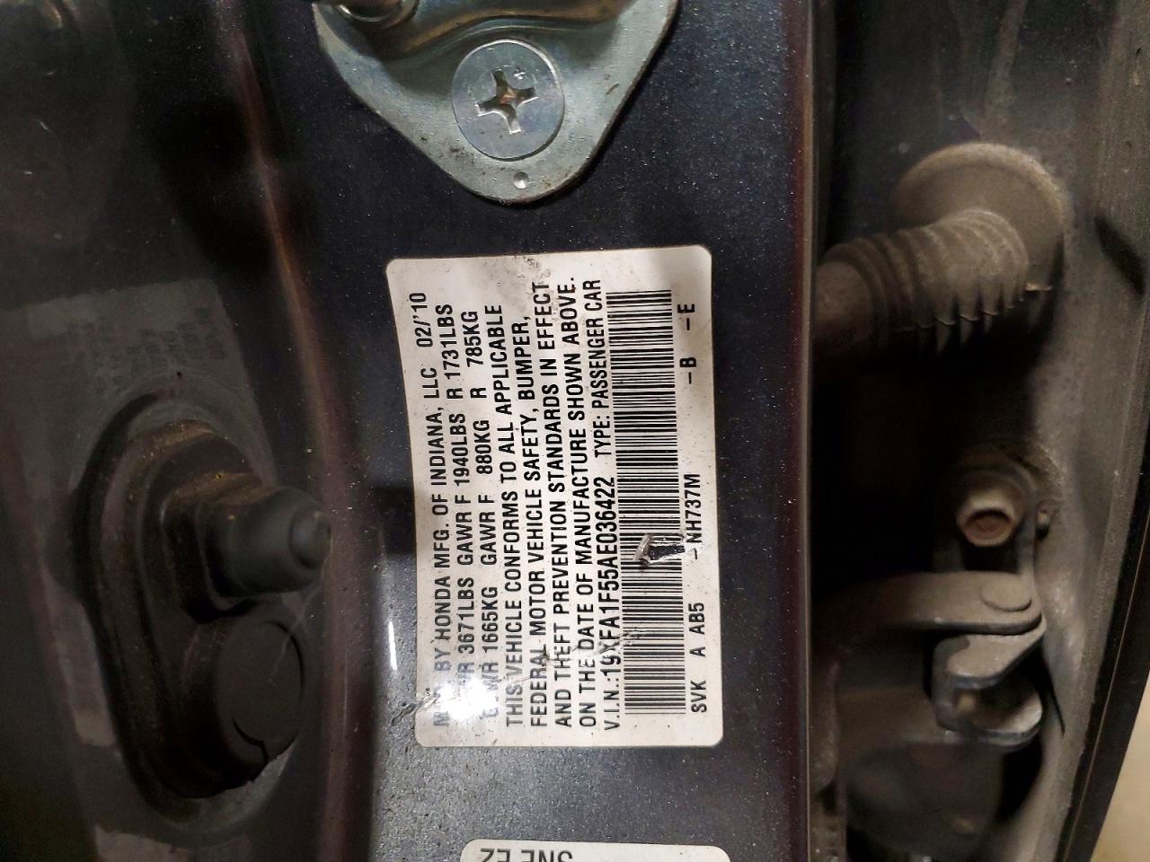 2010 HONDA CIVIC LX photo 13