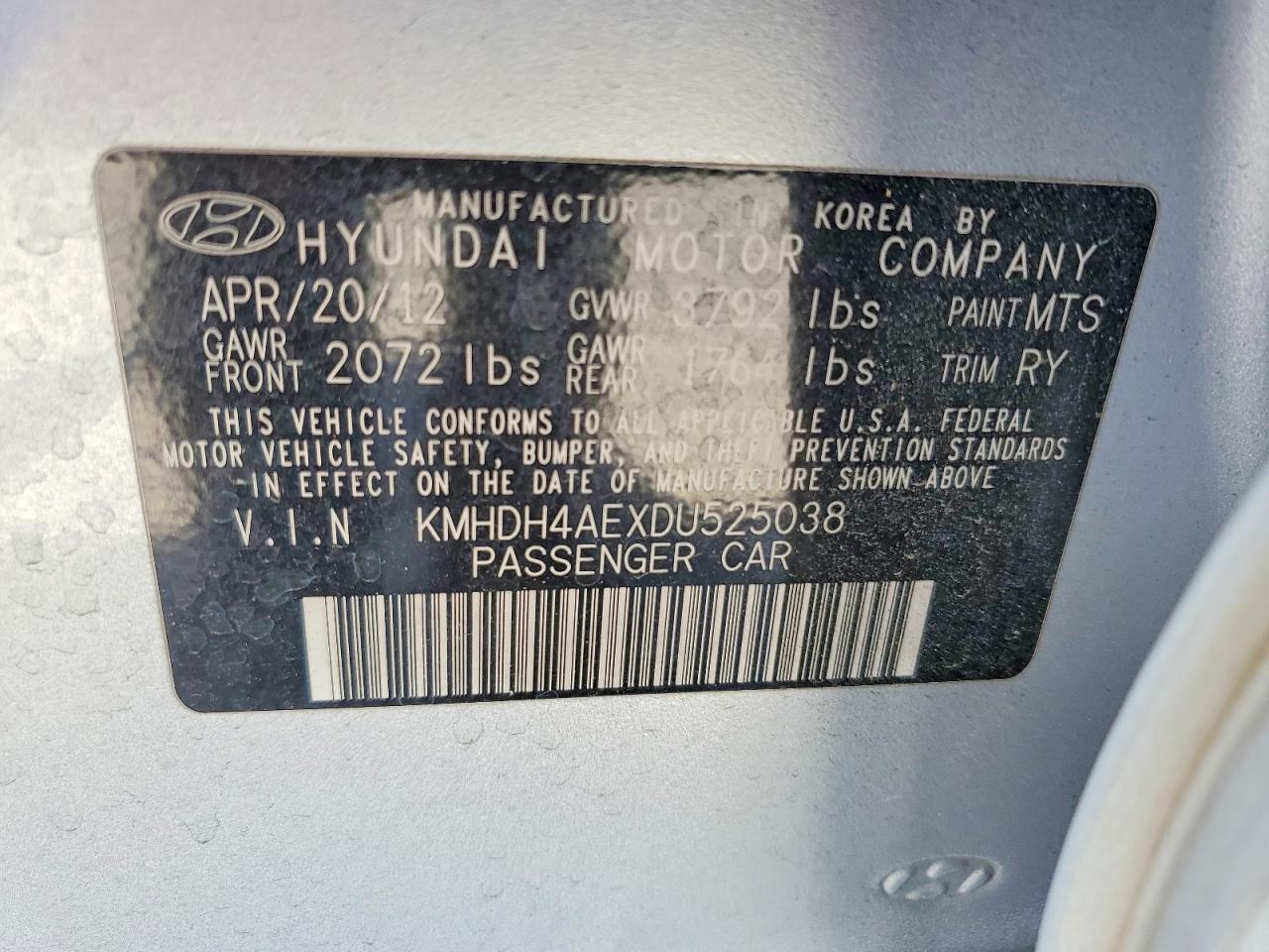 2013 HYUNDAI ELANTRA LIMITED photo 23