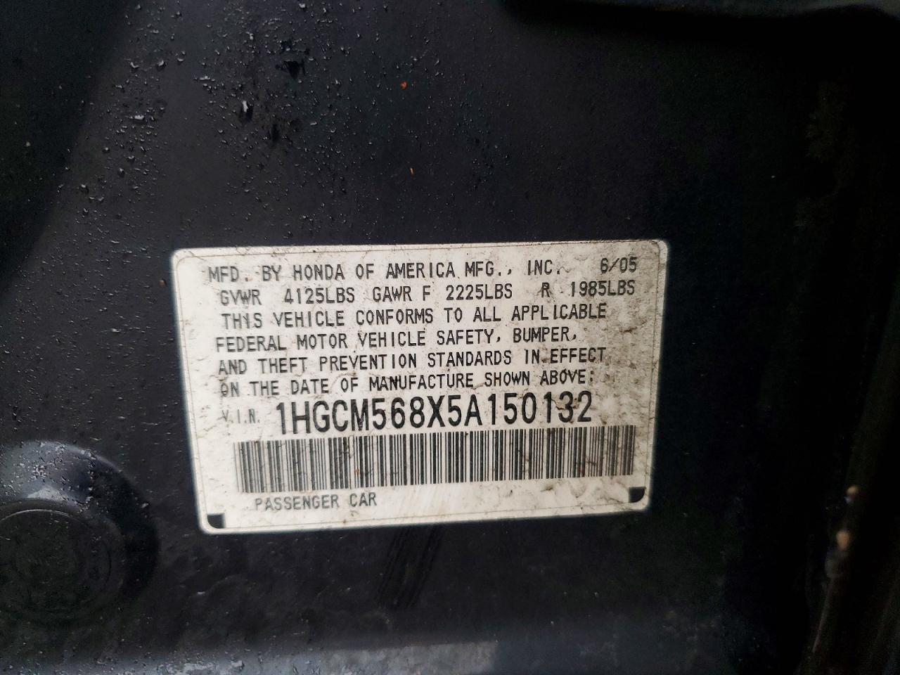 2005 HONDA ACCORD EX photo 23
