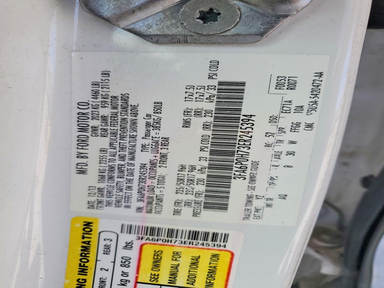 2014 FORD FUSION SE photo 23