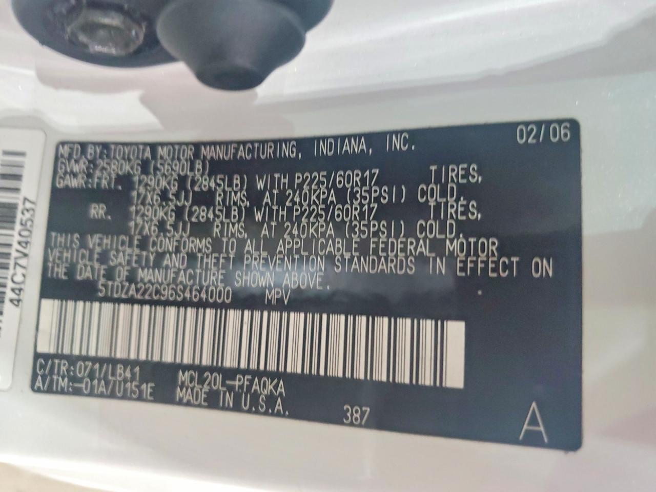 2006 TOYOTA SIENNA XLE LIMITED 7 PASSENGER photo 37