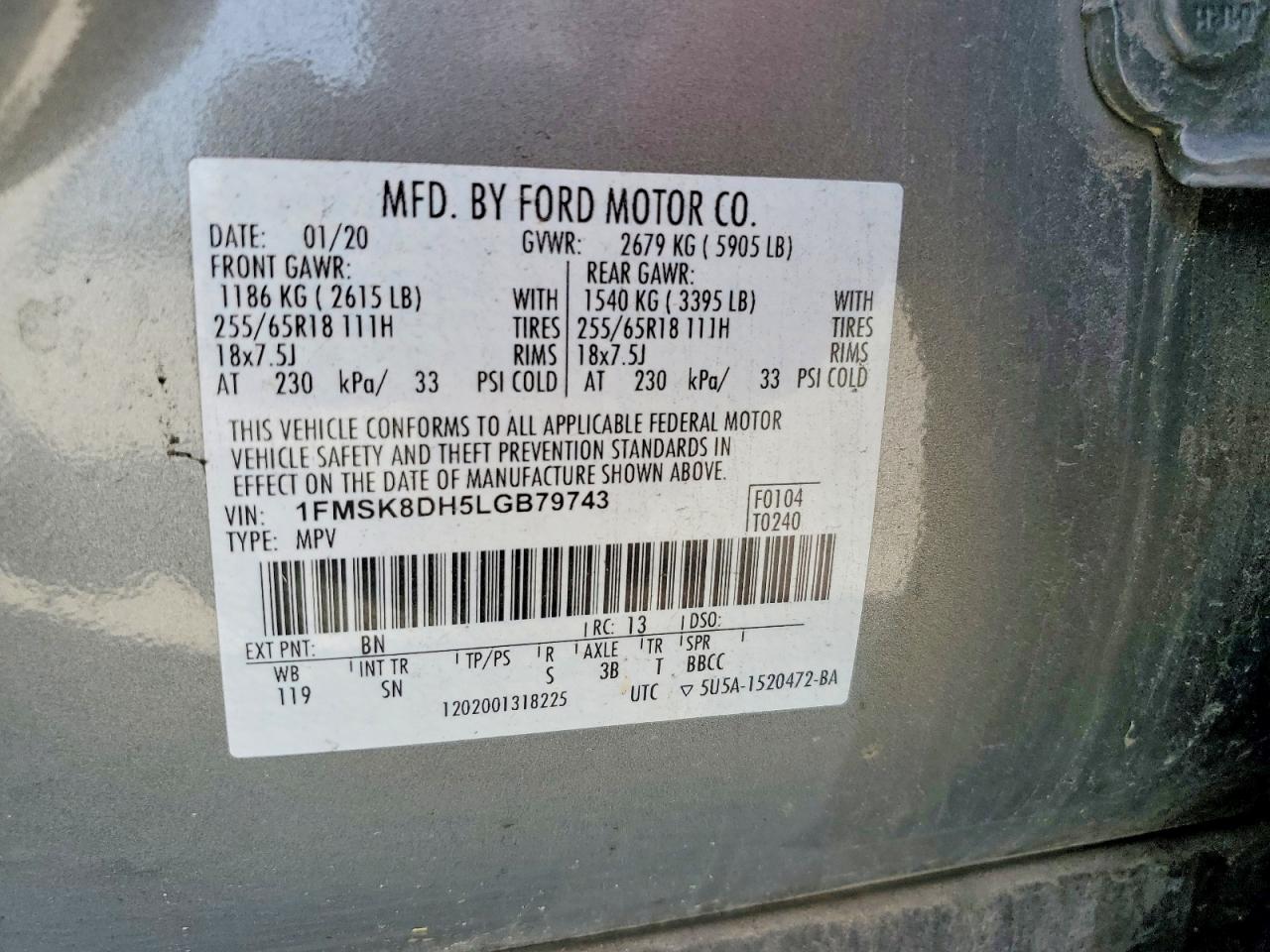 2020 FORD EXPLORER XLT photo 13