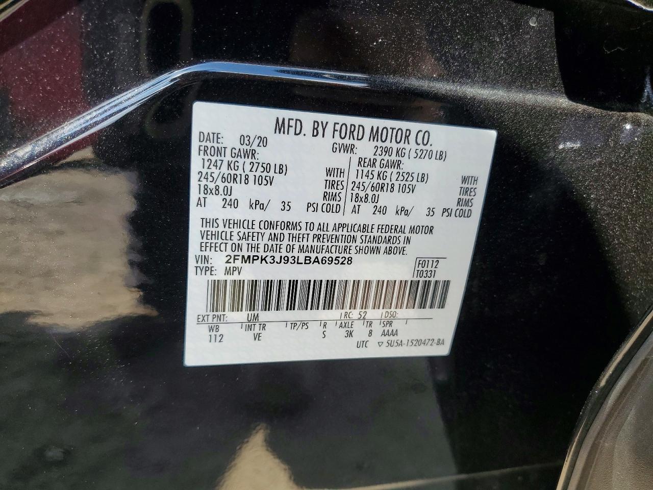 2020 FORD EDGE SEL photo 13