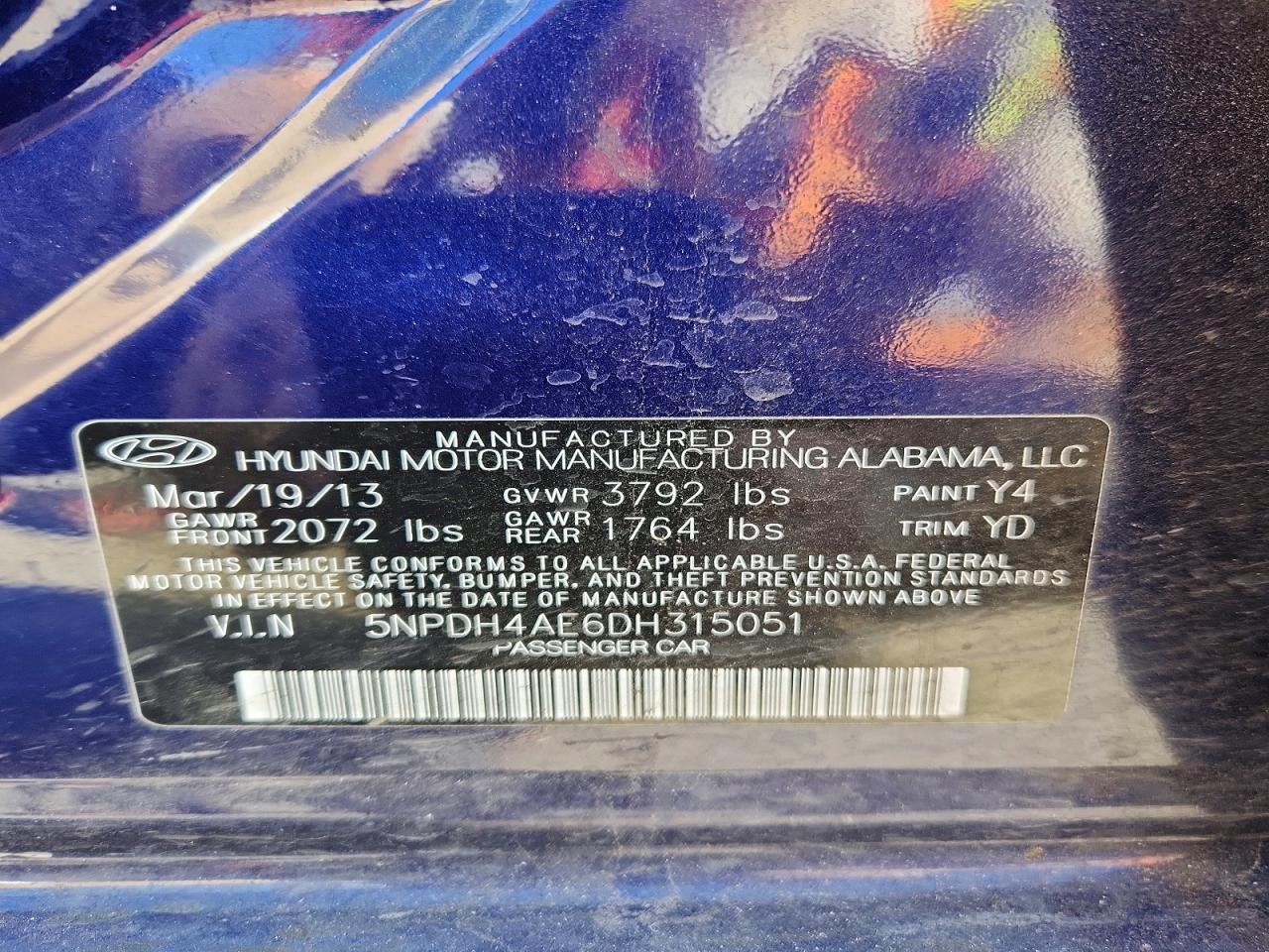 2013 HYUNDAI ELANTRA GLS photo 37