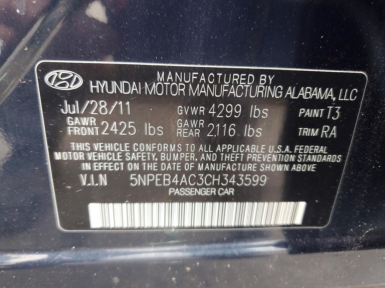 2012 HYUNDAI SONATA photo 34