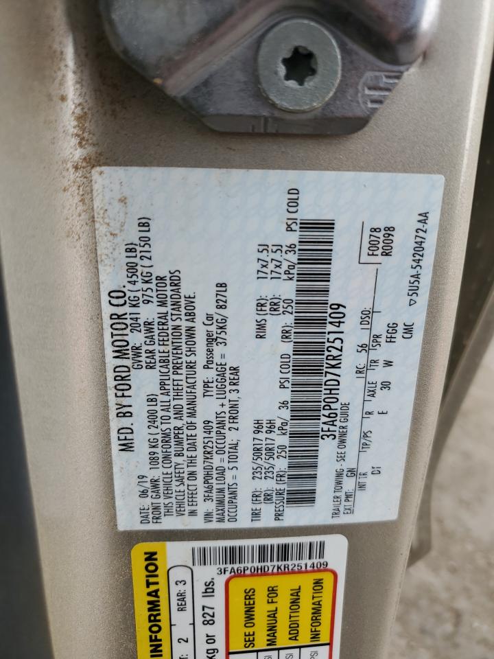2019 FORD FUSION SE photo 13