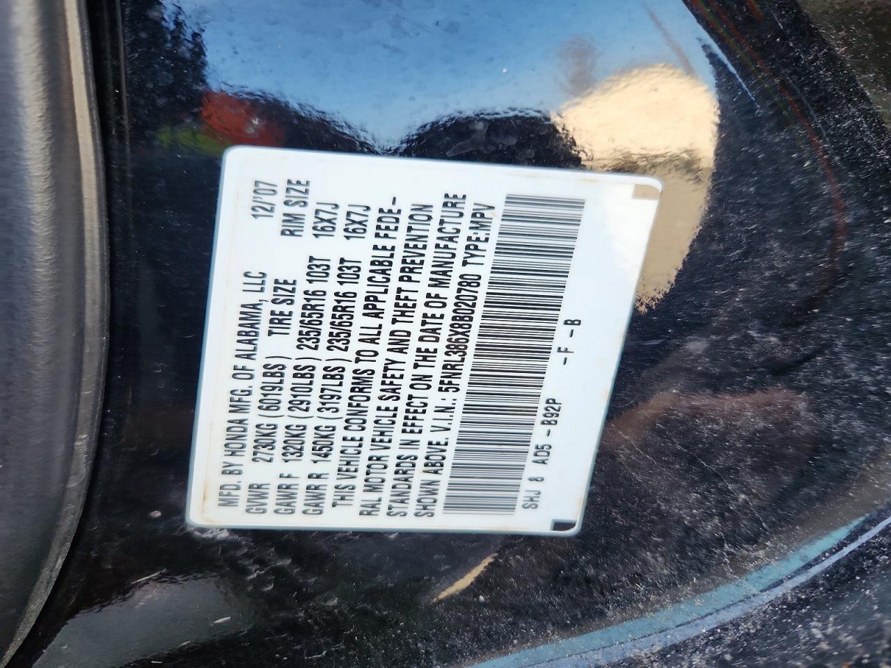 2008 HONDA ODYSSEY EXL photo 27