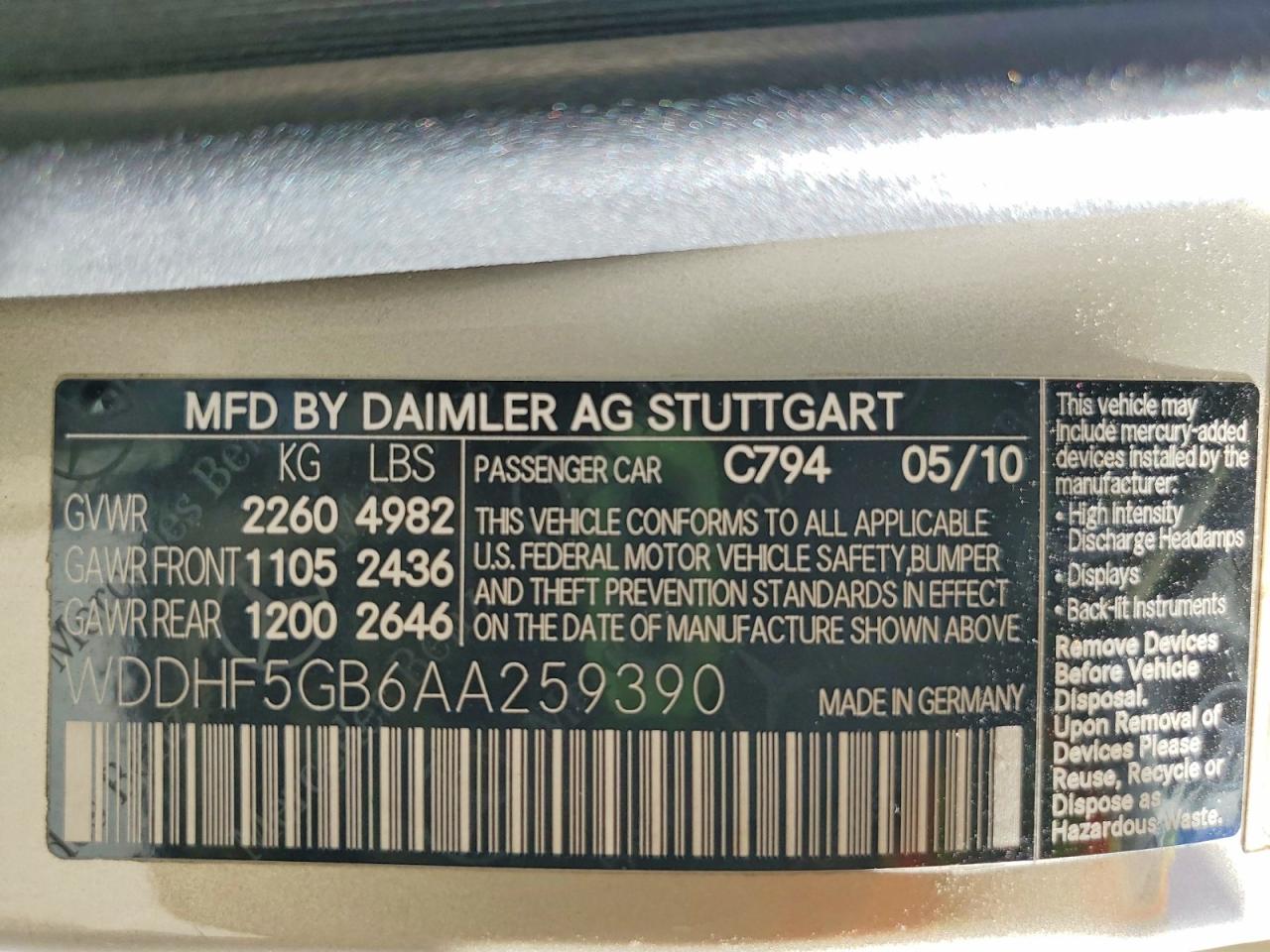 2010 MERCEDES-BENZ E 350 photo 23