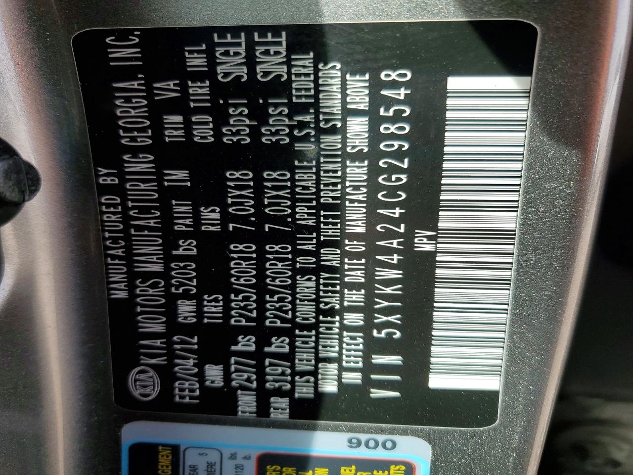 2012 KIA SORENTO SX photo 25