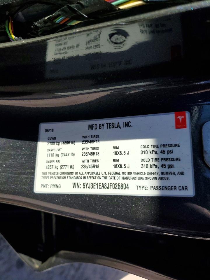 2018 TESLA MODEL 3 photo 34