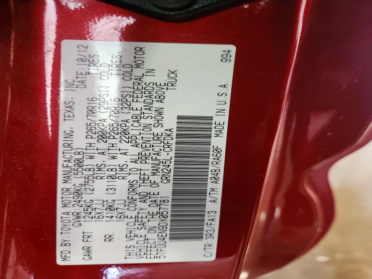 2013 TOYOTA TACOMA V6 photo 12