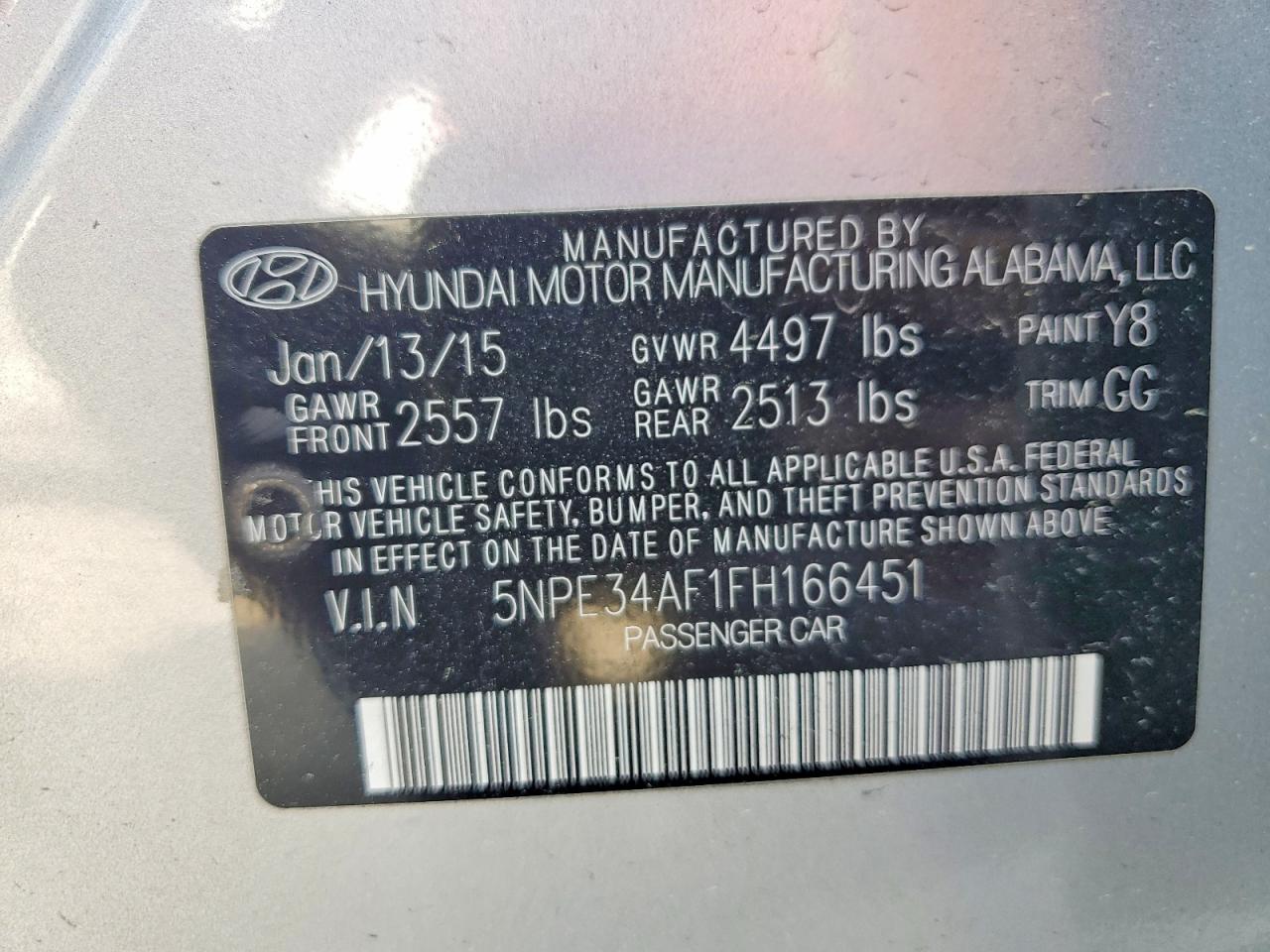 2015 HYUNDAI SONATA SPORT photo 23