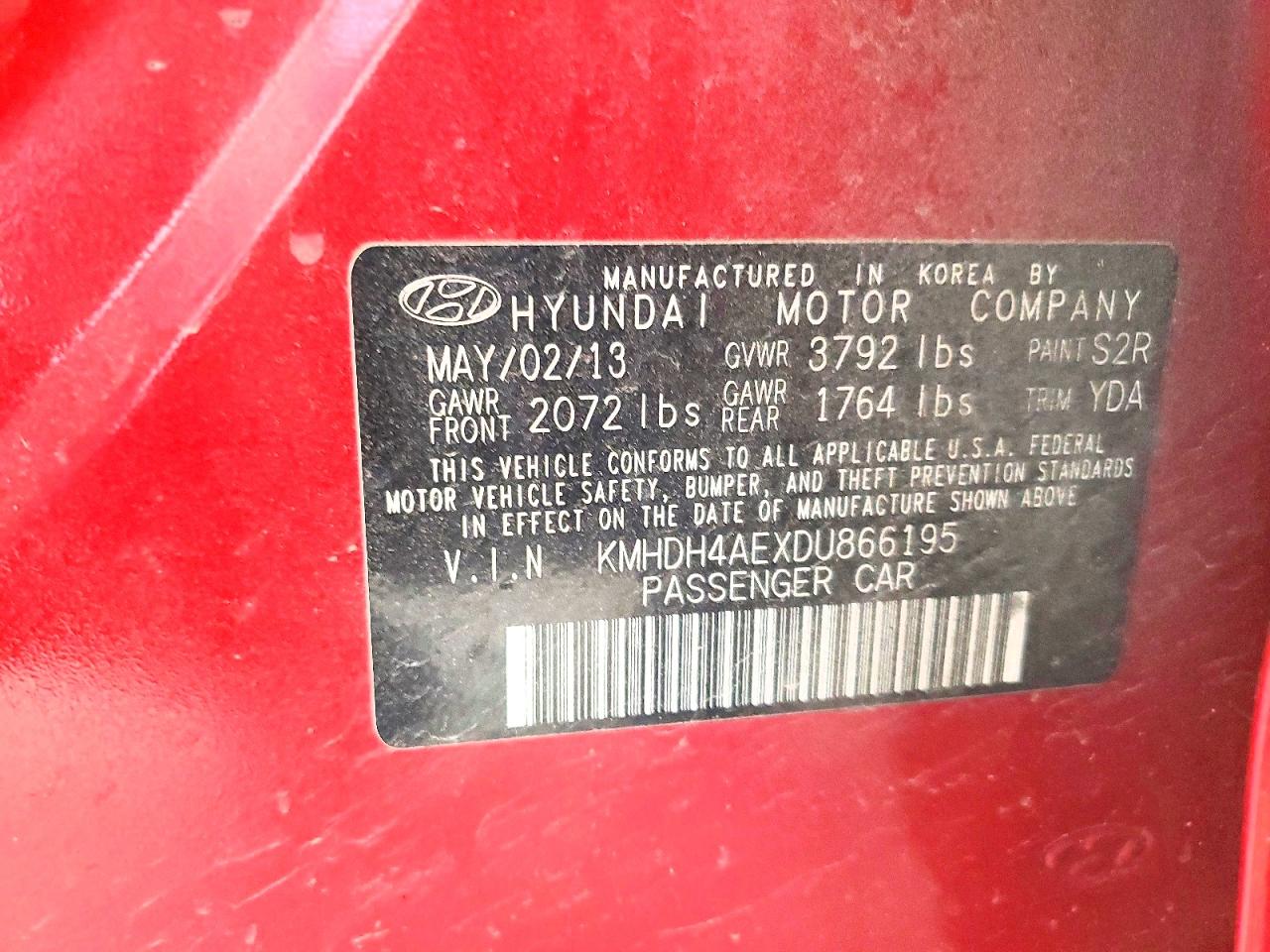 2013 HYUNDAI ELANTRA GLS photo 23