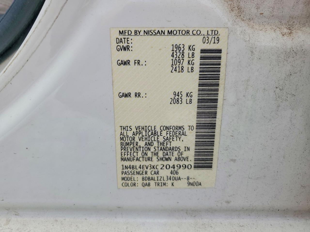 2019 NISSAN ALTIMA 2.5 SL photo 34