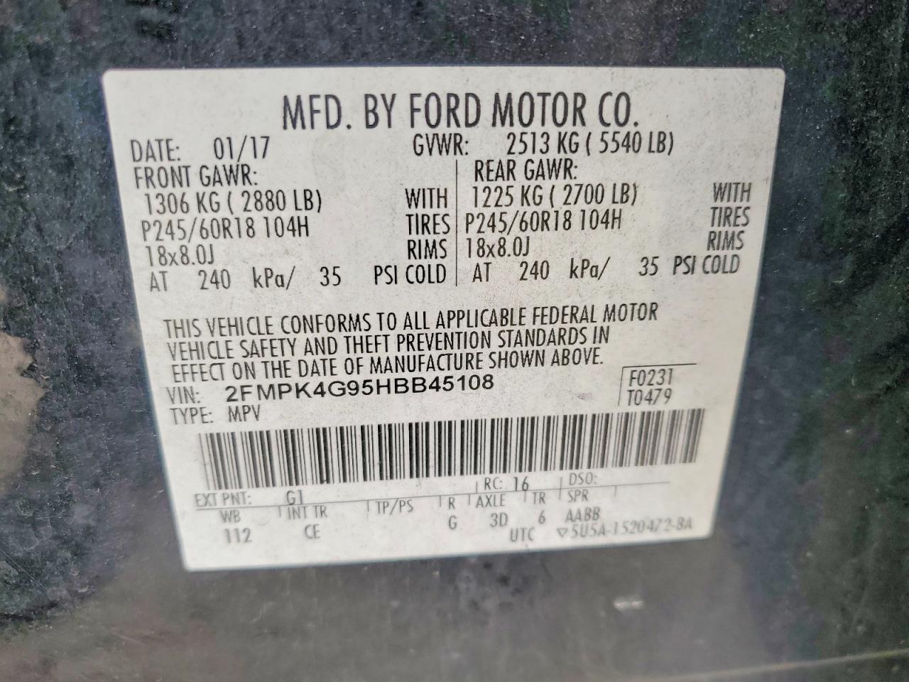 2017 FORD EDGE SE photo 13
