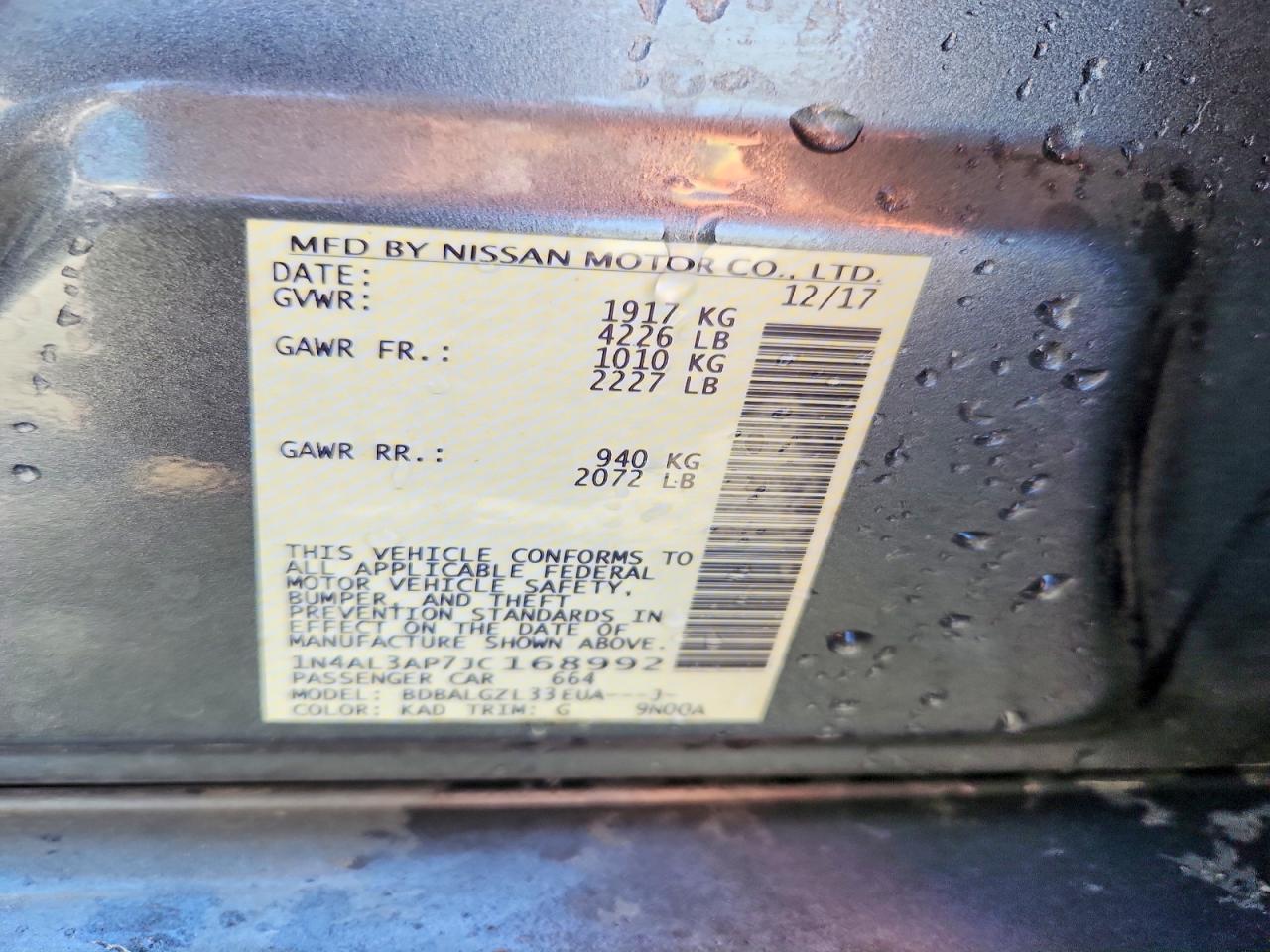 2018 NISSAN ALTIMA 2.5 S photo 37