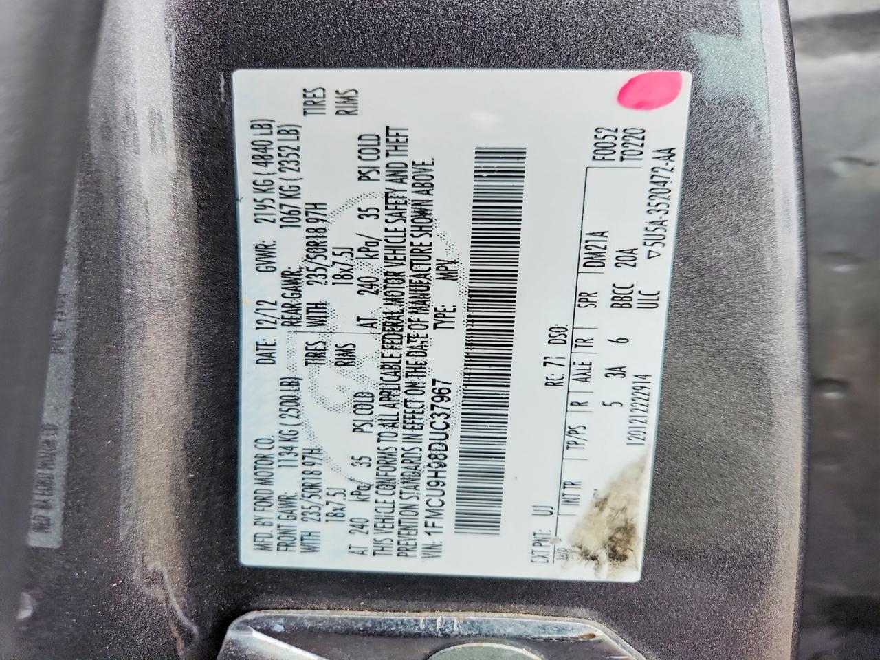 2013 FORD ESCAPE SEL photo 25