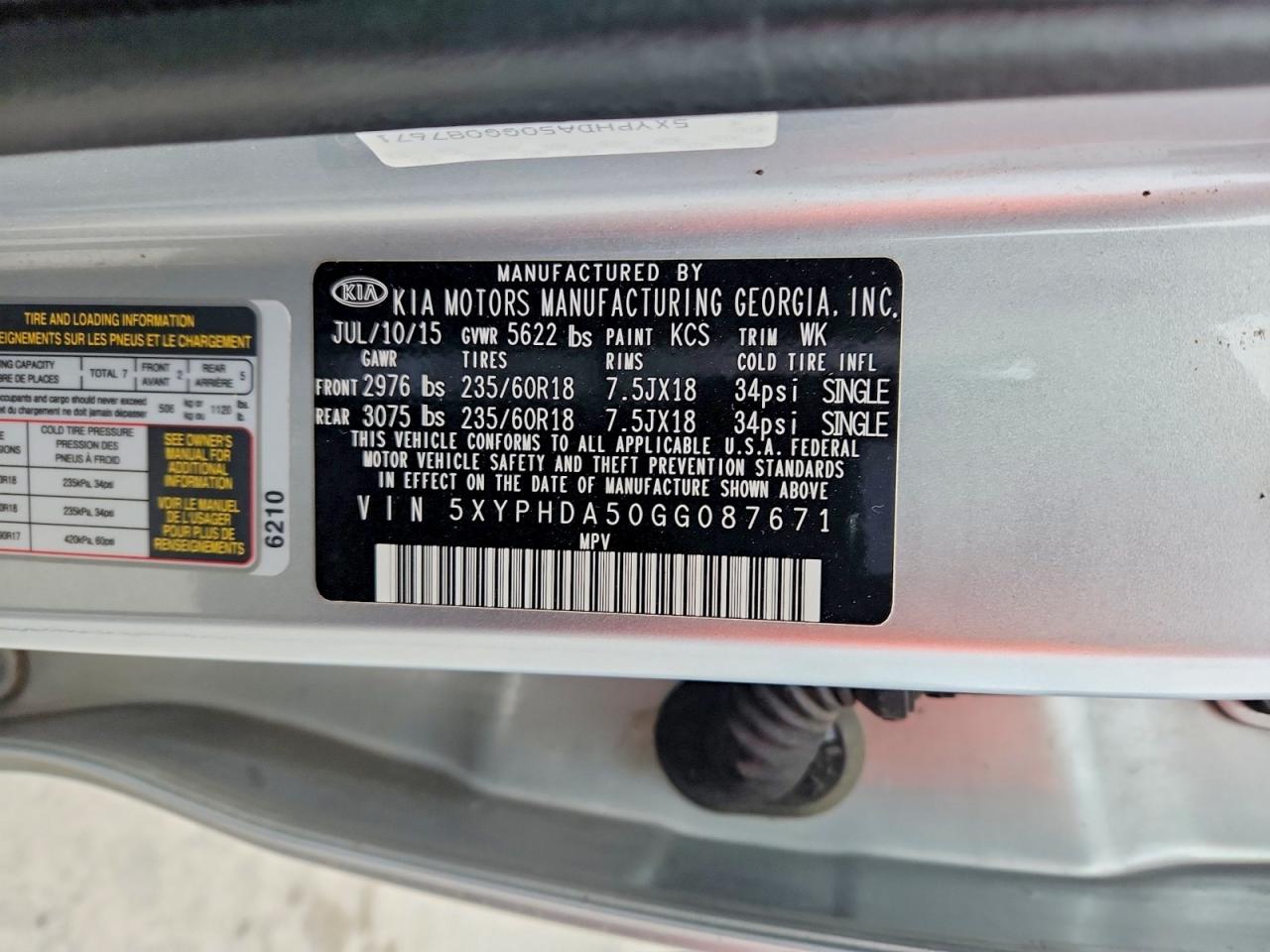 2016 KIA SORENTO EX V6 photo 37