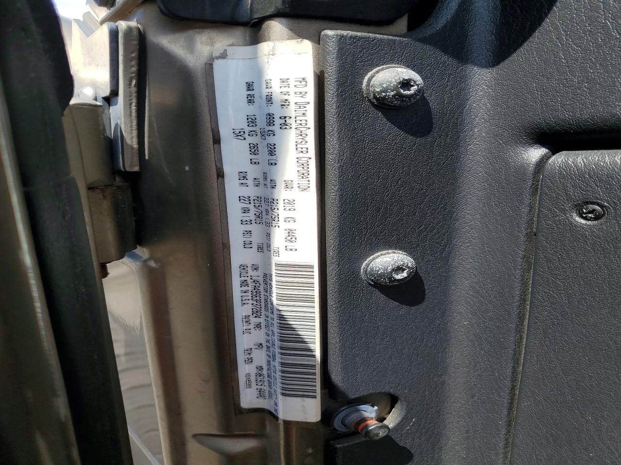 2003 JEEP WRANGLER / TJ SPORT photo 23
