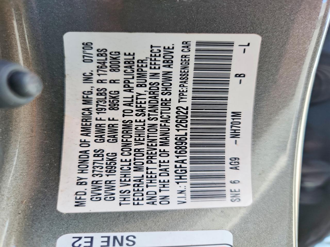 2006 HONDA CIVIC EX photo 25