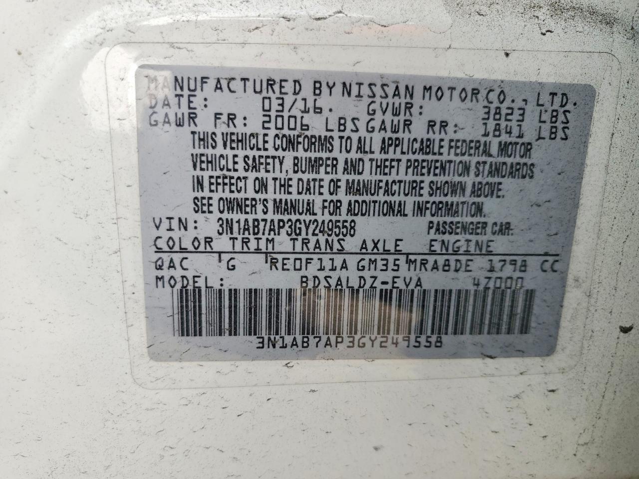 2016 NISSAN SENTRA SV photo 12