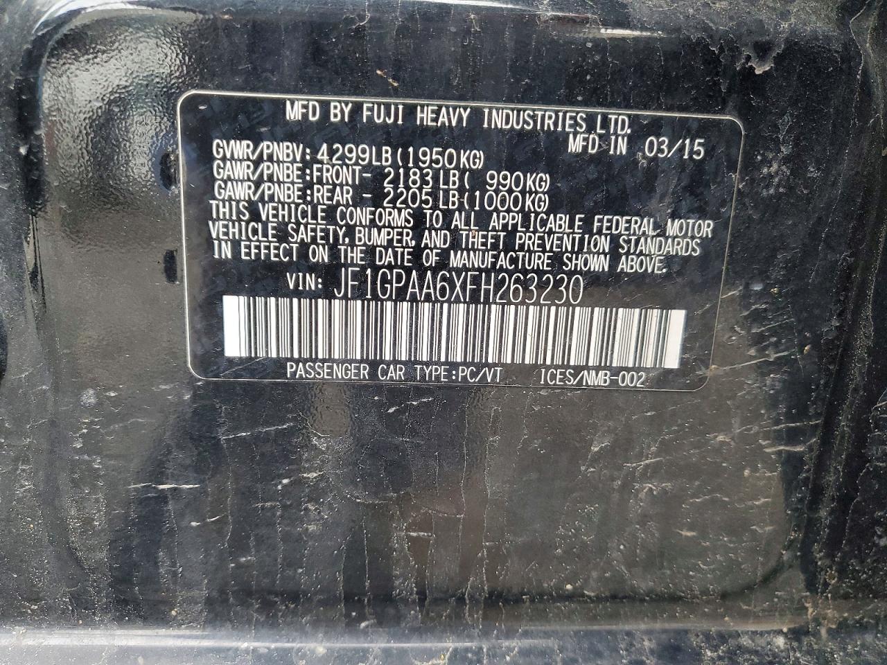 2015 SUBARU IMPREZA photo 13