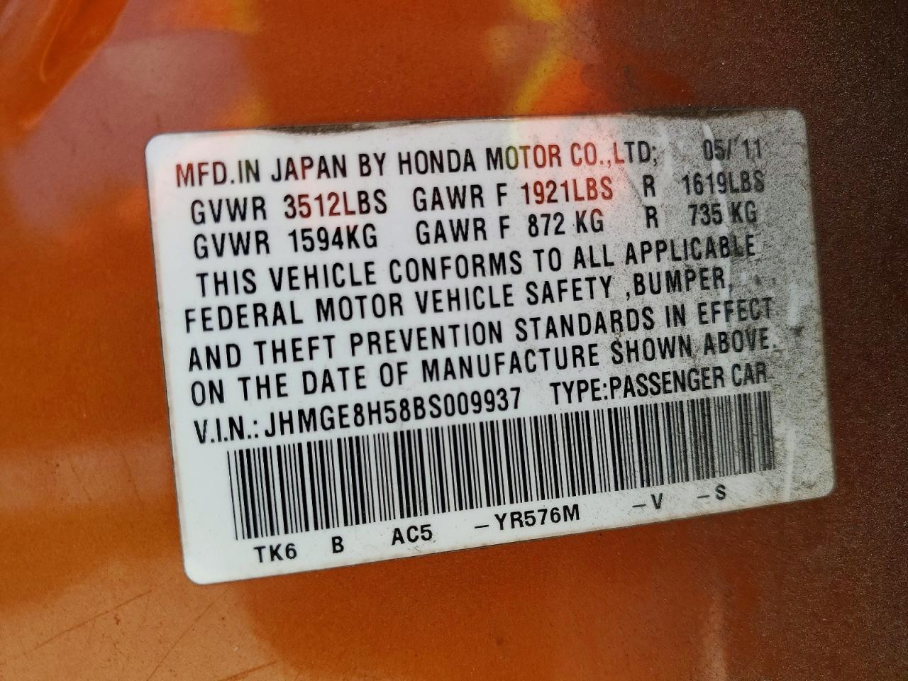 2011 HONDA FIT SPORT photo 25