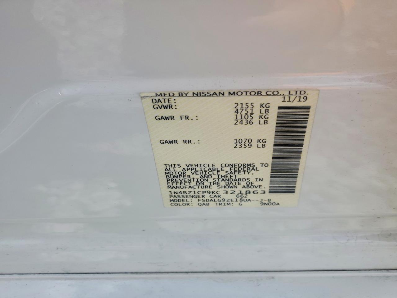 2019 NISSAN LEAF SL PLUS photo 12
