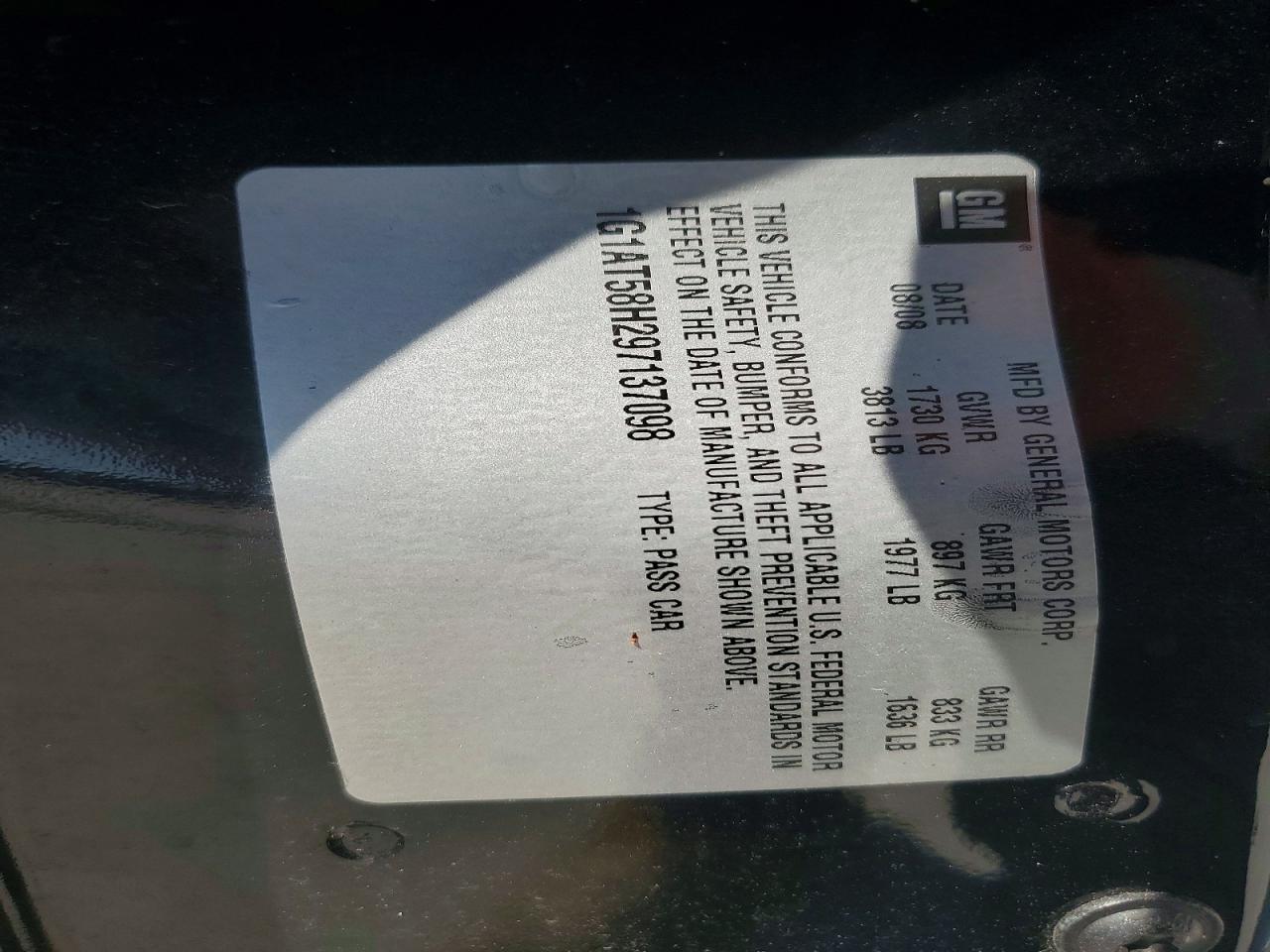 2009 CHEVROLET COBALT LT photo 12