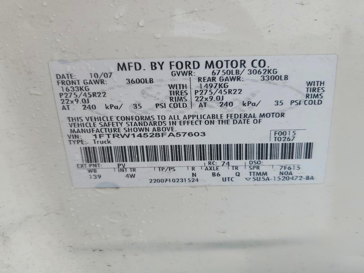 2008 FORD F150 SUPERCREW photo 34