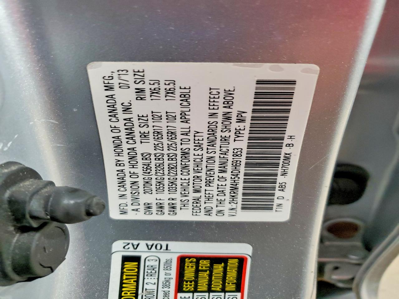 2013 HONDA CR-V EX photo 23