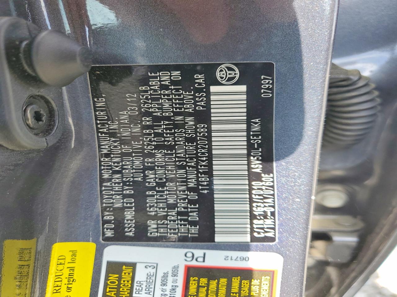 2012 TOYOTA CAMRY LE photo 23