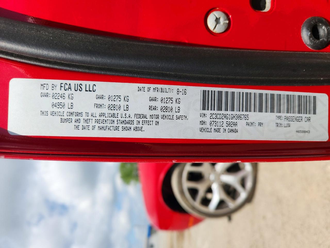 2016 DODGE CHALLENGER SXT photo 23