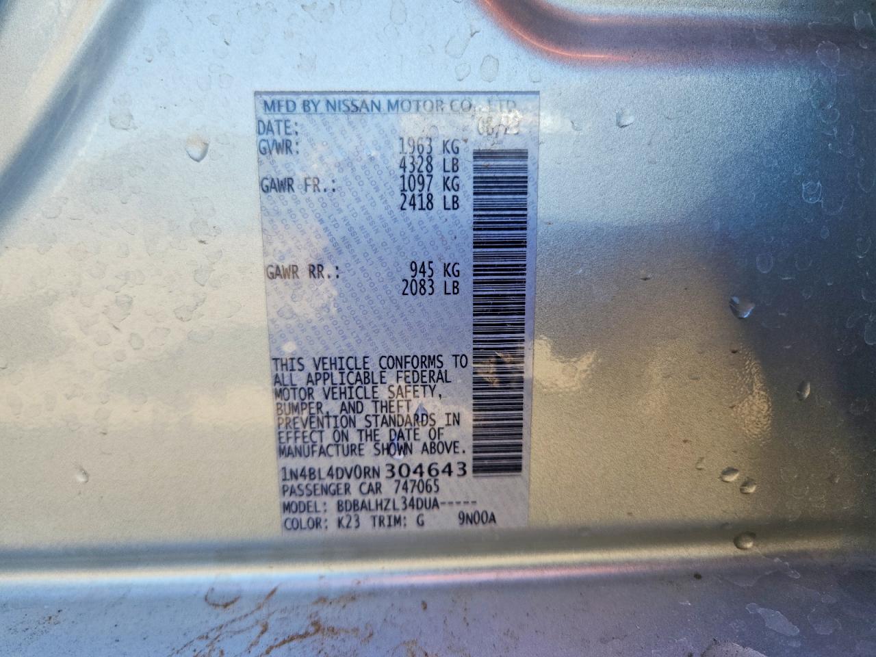 2024 NISSAN ALTIMA 2.5 SV photo 23