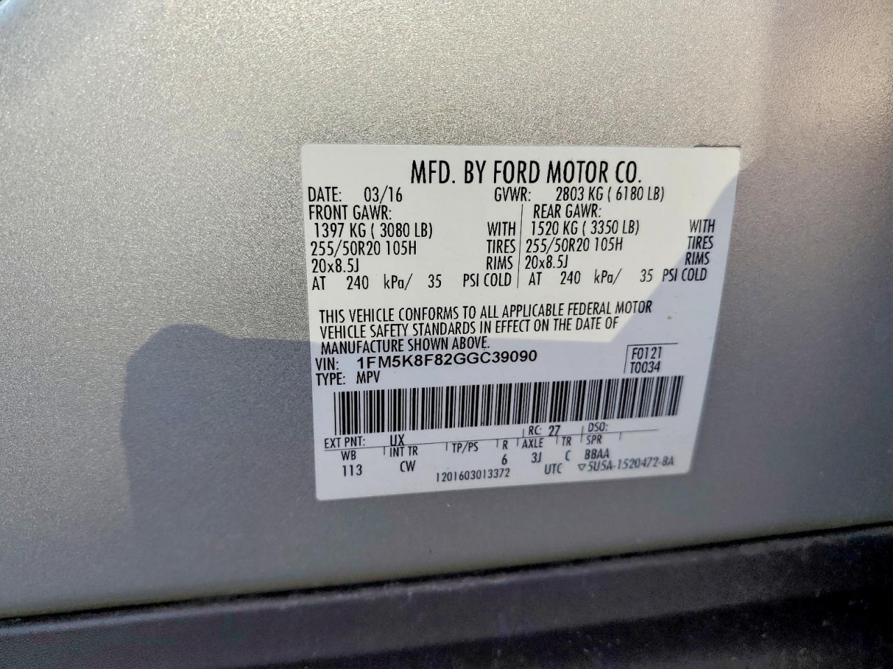 2016 FORD EXPLORER LIMITED photo 23