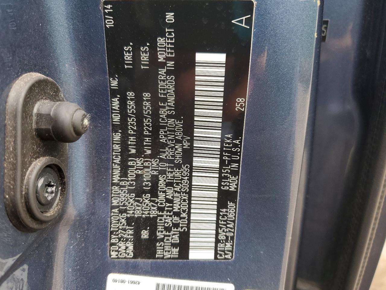 2015 TOYOTA SIENNA LE 7-PASSENGER photo 23