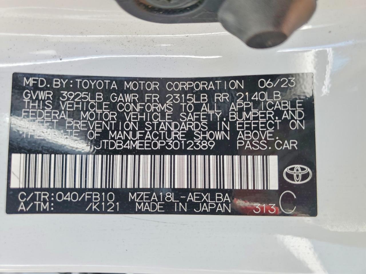 2023 TOYOTA COROLLA LE photo 34