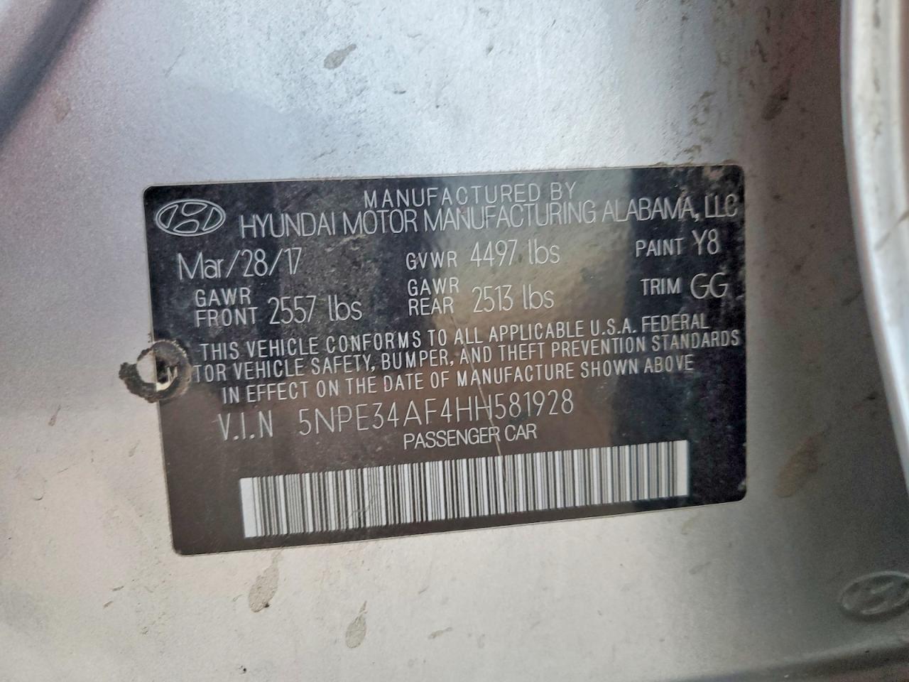 2017 HYUNDAI SONATA SPORT photo 12