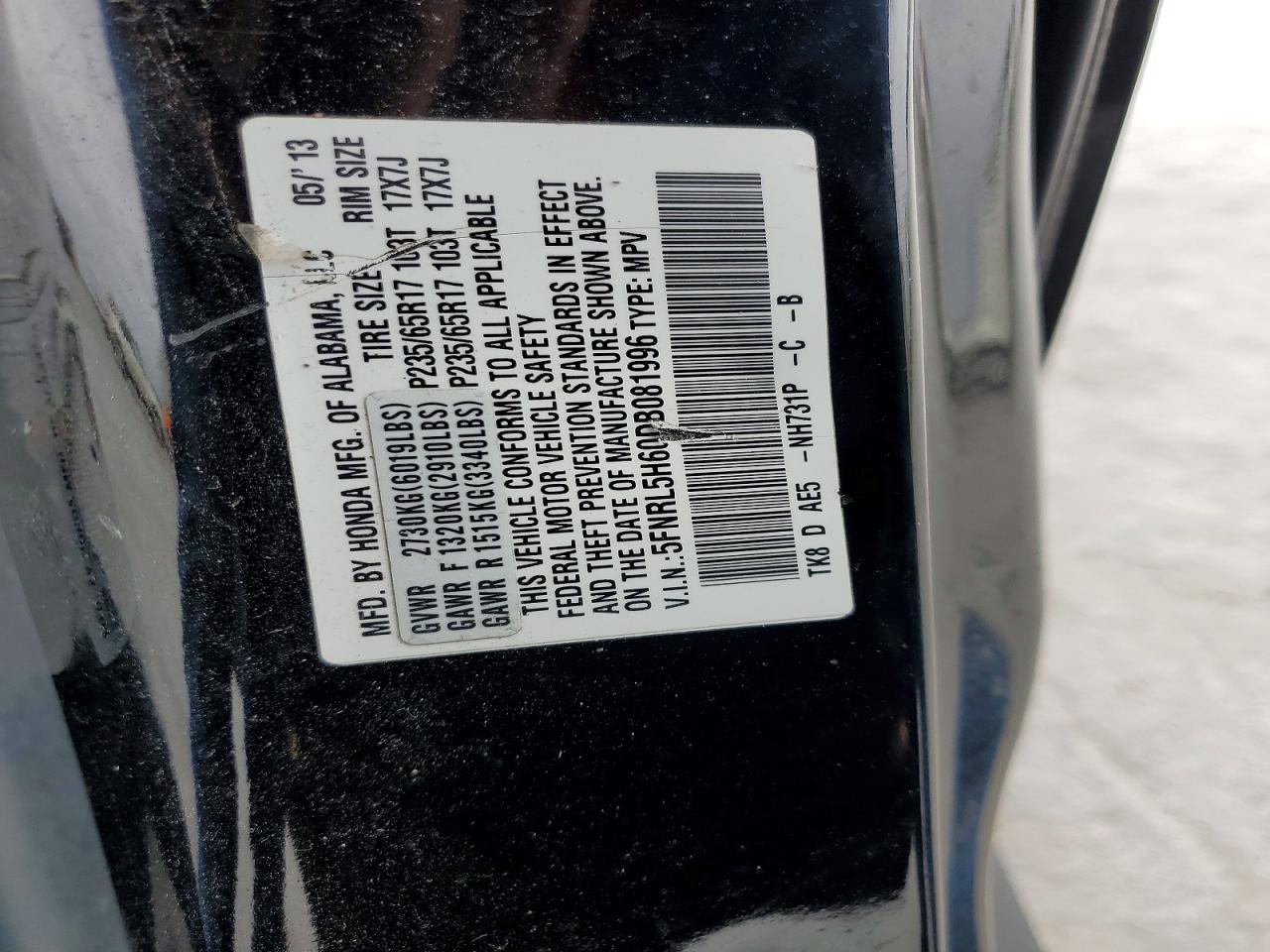 2013 HONDA ODYSSEY EXL photo 37